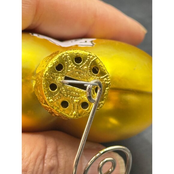 Hand-Painted Heart-Shaped Glass Ornament Painted With Cat & Wings Design - Picture 6 of 7